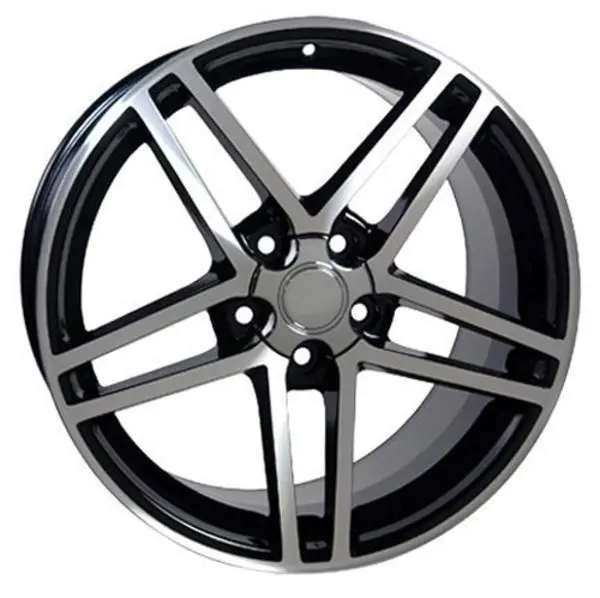 17-Inch Black Machined Wheel Replacement For Chevy Corvette 1988-1996. Replica Rim 5910238 1
