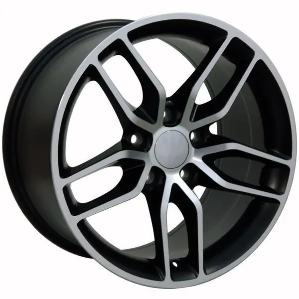 17-Inch Black Machined Wheel Replacement For Chevy Corvette 1988-1996. Replica Rim 9507535 1