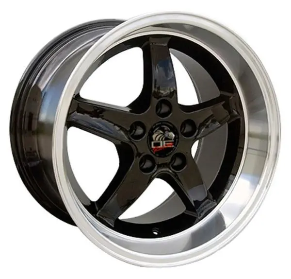 17-Inch Black Machined Wheel Replacement For Ford Mustang   1994-2004. Replica Rim 8181903 1