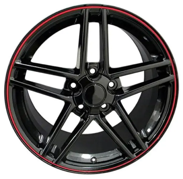 17-Inch Black Red Band Wheel Replacement For Pontiac Firebird 1993-2002. Replica Rim 7387759 1