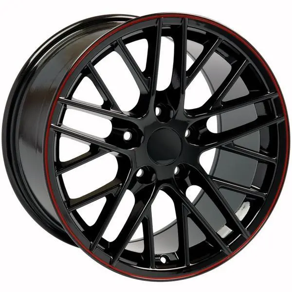 17-Inch Black Redline Wheel Replacement For Chevy Corvette Replica Rim 9498436 1