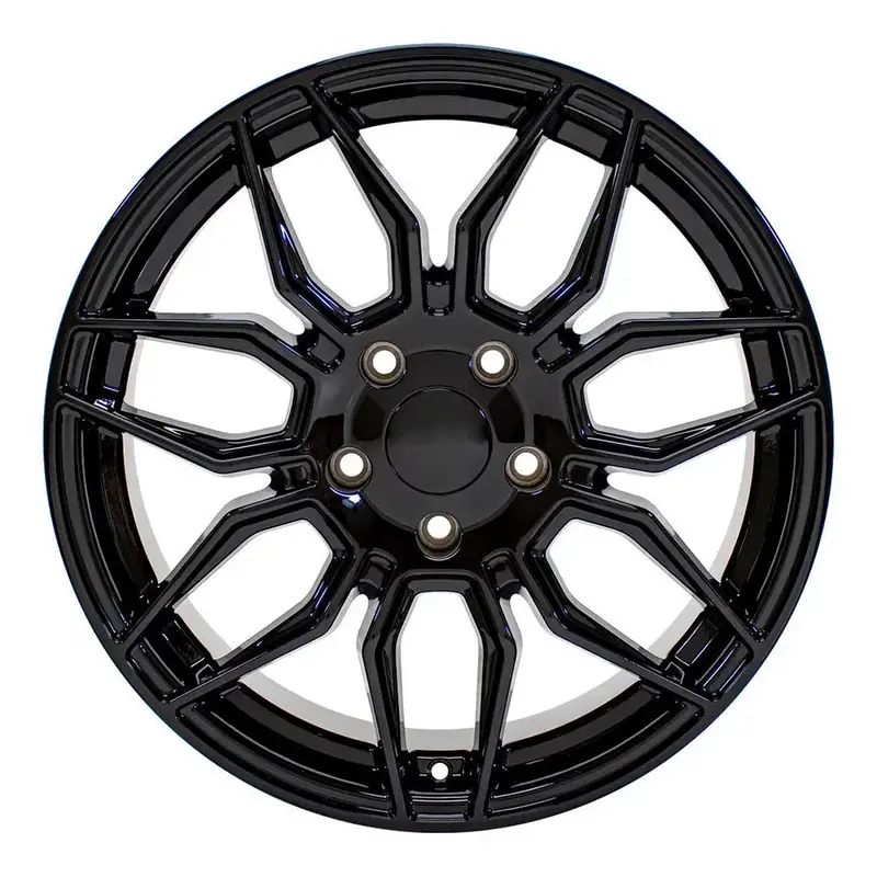 18X8.5 Black Wheel Replacement For Chevy Corvette. Cv03c Replica Rim 1