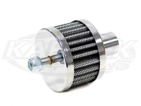 2" Dia. Steel Base Breather W/ Chrome Top & Stud 5/8" Inlet, 2" Dia., 1-1/2" Tall 1