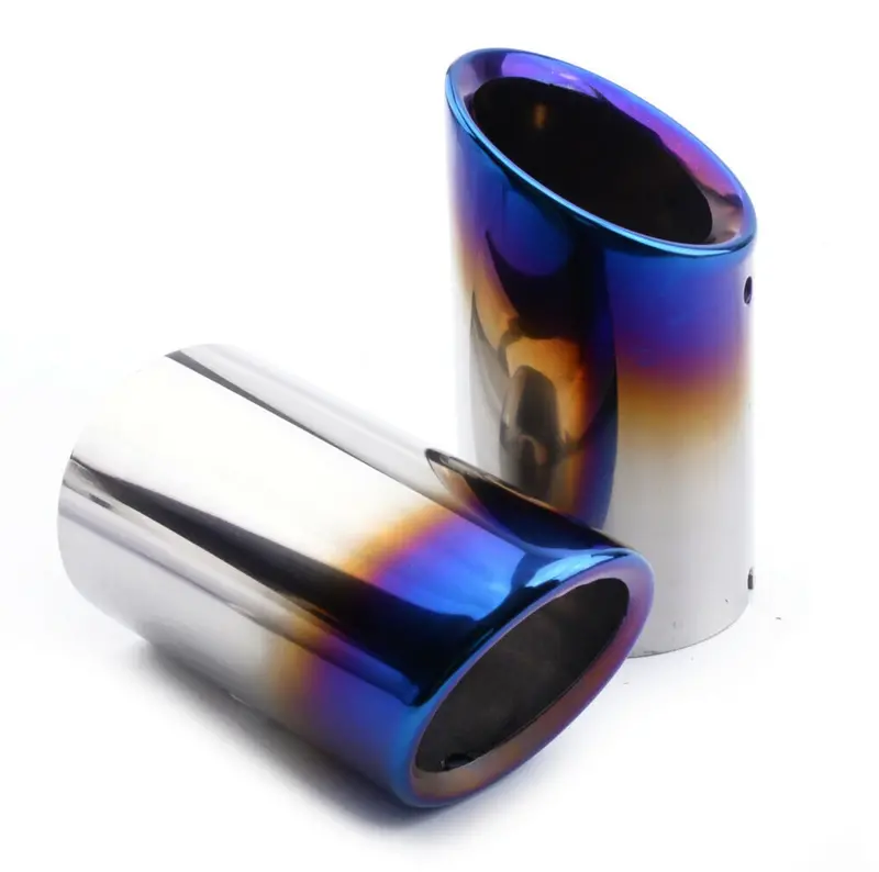 2006-2013 Bmw E90 E91 323 325 328 330 Slip-On N51/N52 Exhaust Tips - Burned Blue (Pair) 1