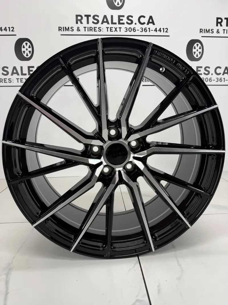 20X8.5 Ruf67 Rims Gloss Black & Machined 5X114.3 1