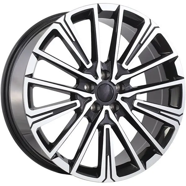 20X8 Replica R397 Gloss Black Machined Face Rims 5X112 1