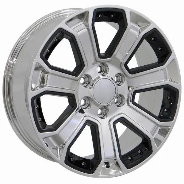 22-Inch Chrome Wheel Replacement For Chevy C2500 1988-2000. Replica Rim 9506447 1