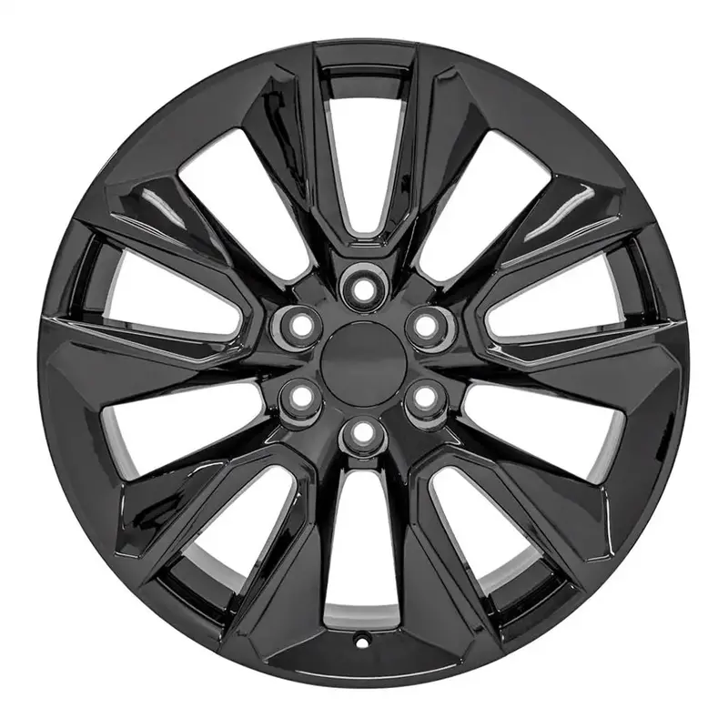 22X9 Black Wheel Replacement For Chevy Silverado. Cv32 Replica Rim 1