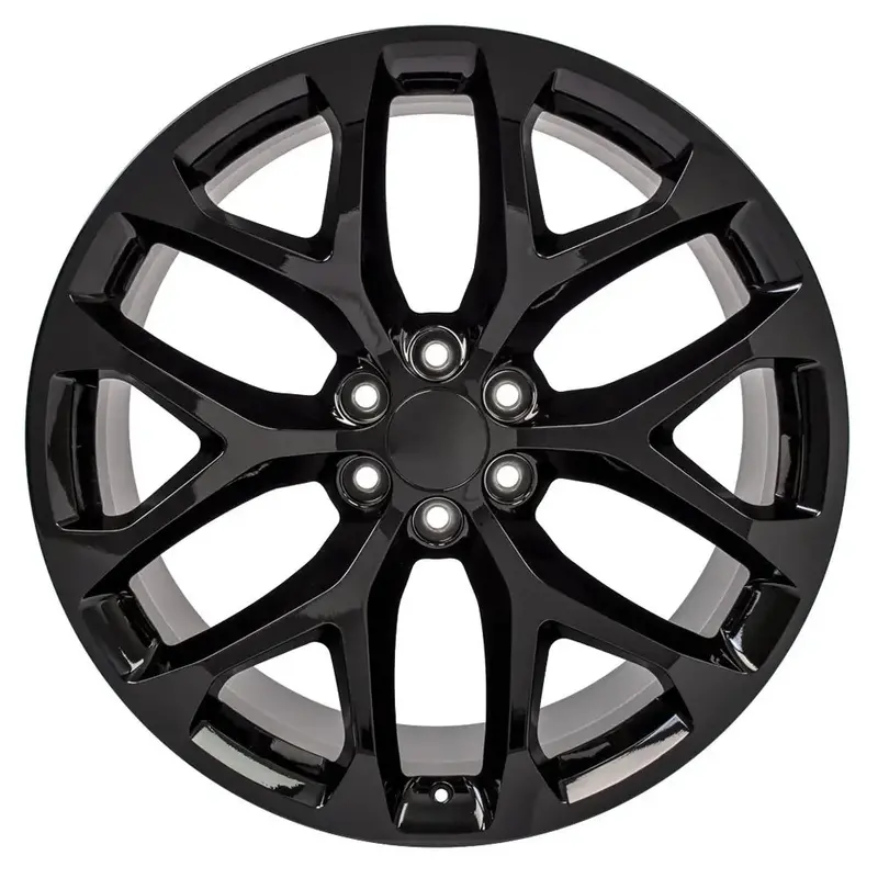 24-Inch Gloss Black Wheel Replacement For Chevy Silverado. Cv98b Replica Rim 24X10 1