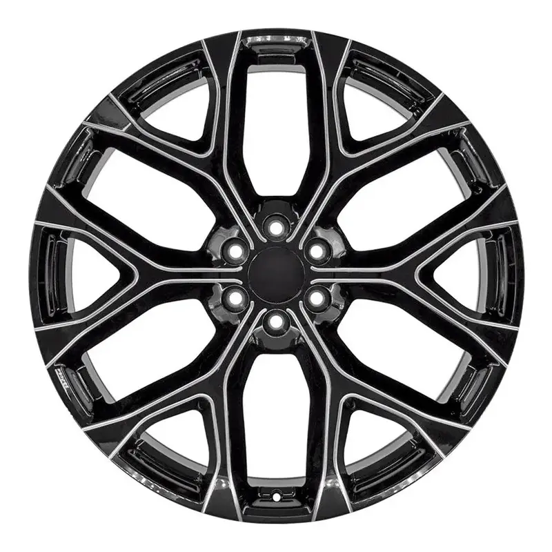 26X10 Black Wheel Replacement For Chevy Trucks. Cv98b Replica Rim 1