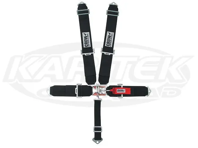 3" 5-Way Latch & Link Bolt-In Seat Belt Black 1