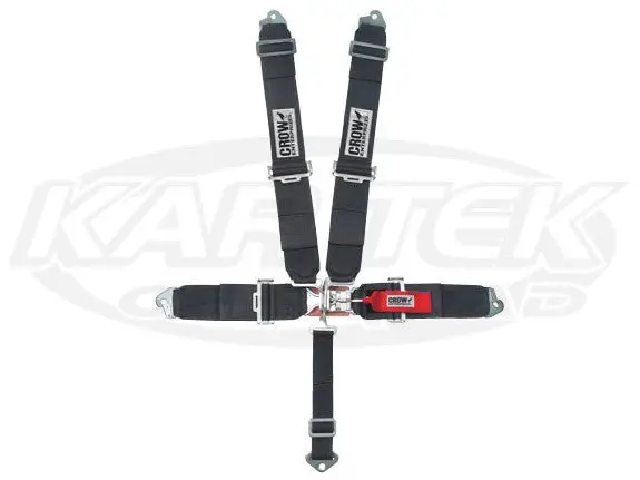 3" 5-Way Latch & Link Snap-In Seat Belt W/ Pads Black 1