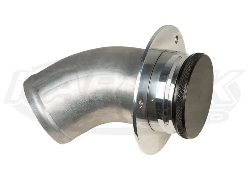 45 Degree Remote Threaded Fill Neck 2" Dia. W/ Black Cap 1