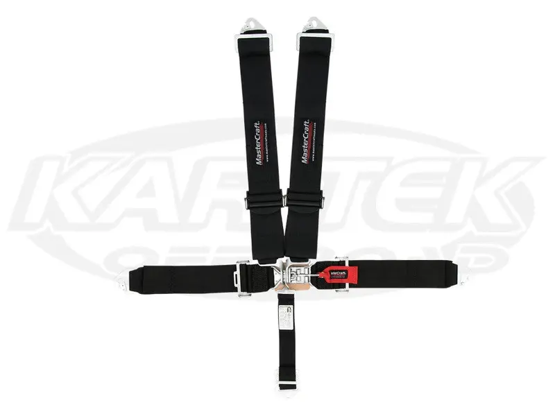 5 Point 3X3 Snap-In Seat Belt W/ Qsr Adjusters W/ Pads - Black 1