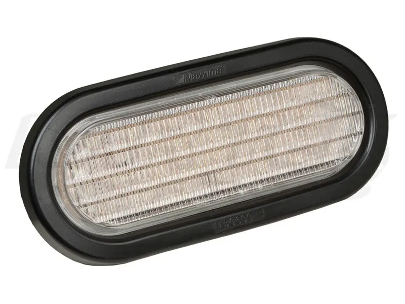 6" Oval Led Backup Light Clear Lens, White Leds 1