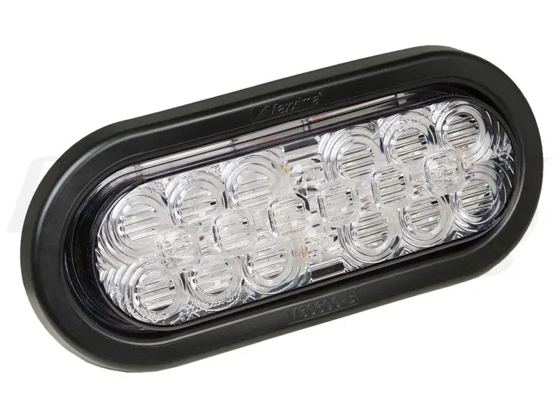 6" Oval Led Backup Light Clear Lens, White Leds 1