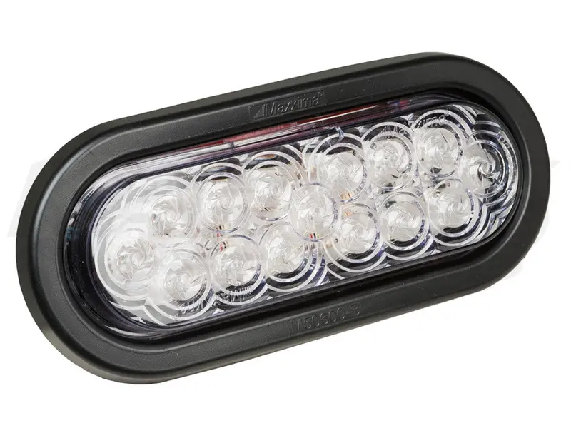 6" Oval Led Tail Light Clear Lens Clear W/ Amber Leds 1