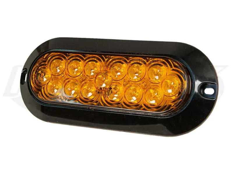 6" Oval Surface Mount 15 Led Running/Turn Light Yellow Lens 1