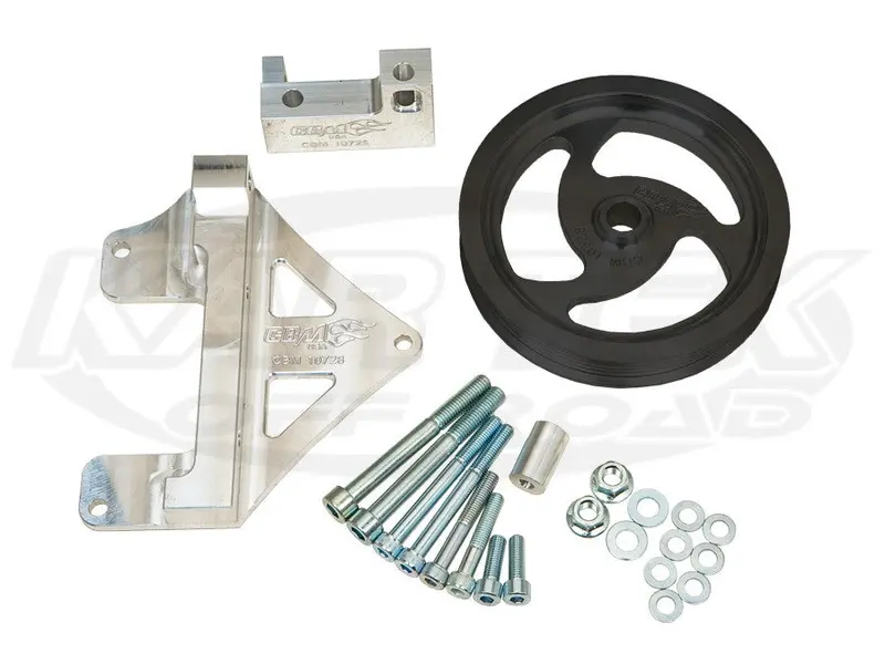 Billet Ecotec Power Steering Bracket Kit Black Pulley 1