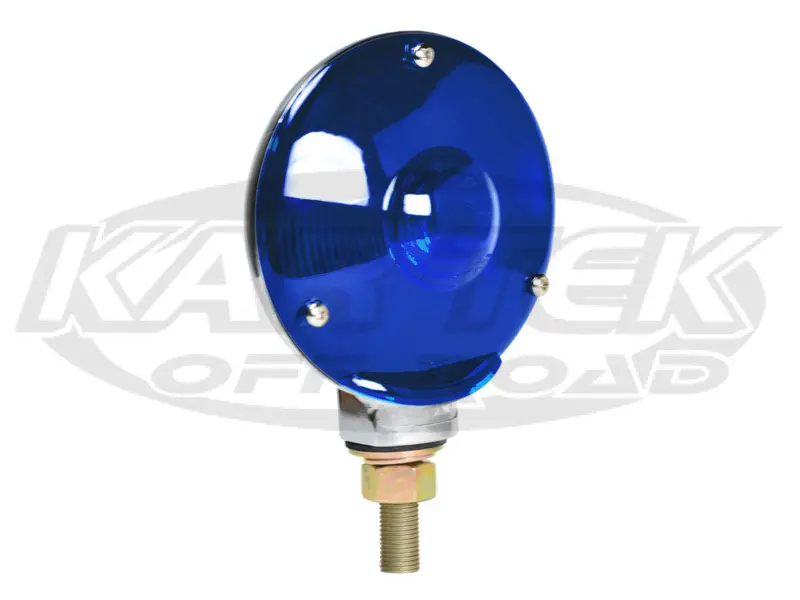 Blue 4" Round Stem Mount Tail Light With Chrome Backing Dual Filament Sold Individually 1