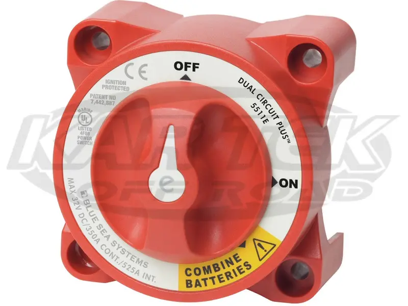 Blue Sea Systems Dual Circuit Plus E-Series Red Dual Battery Cut Off Switch Without Afd 1