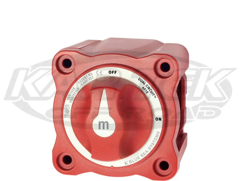 Blue Sea Systems M-Series Red Dual Battery Cut Off Isolator Switch With Removable Knob 1