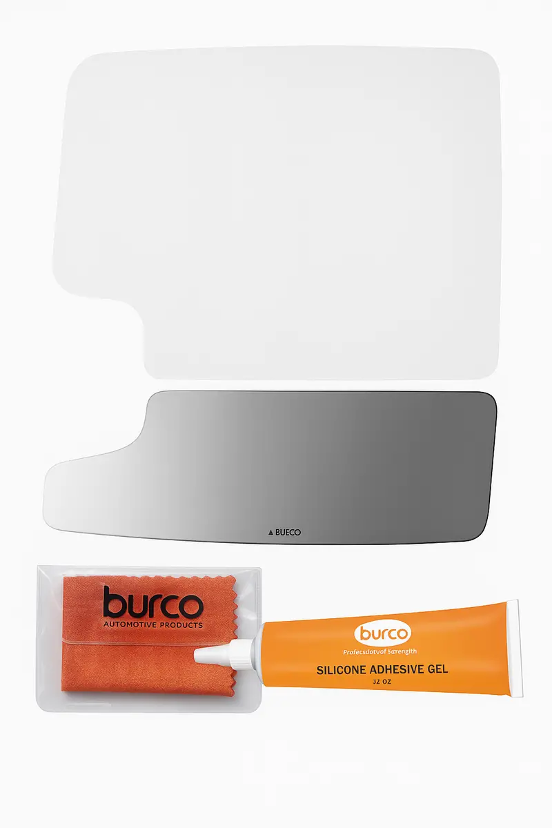 Burco - Driver Side View Mirror For Chev Silverado Sierra Hd Lh Lower Convex - 5929 (Glass Only - Backing Plate Not Included) With 6 X 6 Microfiber Cloth & Silicone - 1 2 Oz Tube 1