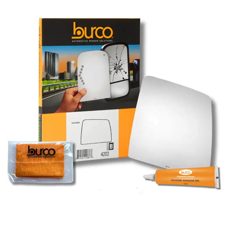 Burco - Passenger Side View Mirror For Nissan 200Sx 300Zx Rh Blue Convex With 6 X 6 Microfiber Cloth & Silicone - 1 2 Oz Tube 1