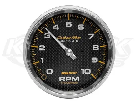 Carbon Fiber 5" In-Dash Tachometer 10,000 Rpm 1