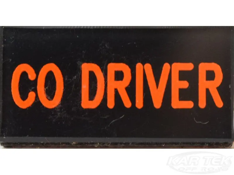 Co Driver Dash Badge Self Adhesive Id Label For Your Indicator Lights Or Switches 1