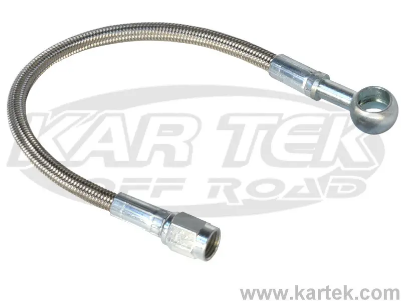 Fragola 22" Long An -3 Female Straight To 7/16" Straight Banjo Stainless Steel Brake Lines / Hoses 1