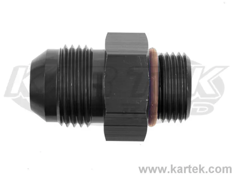 Fragola An -8 Male To 3/4-16 Thread Male O-Ring Port Orb Black Anodized Aluminum Fittings 1