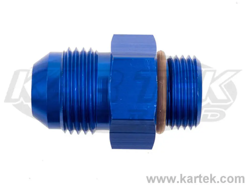 Fragola An -8 Male To 9/16-18 Thread Male O-Ring Port Orb Blue Anodized Aluminum Fittings 1