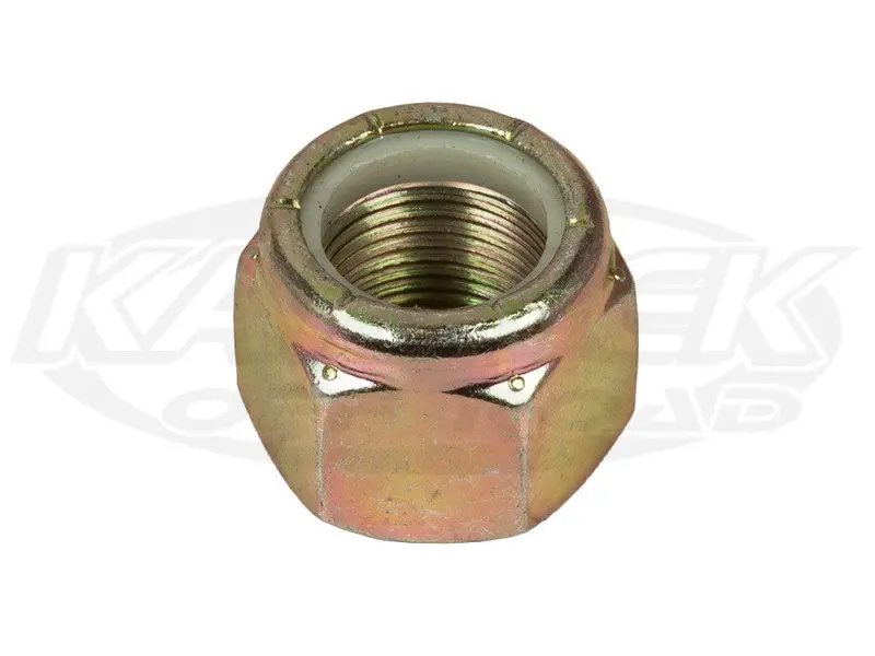 Grade 8 Fine Thread 9/16-18 Nyloc Lock Nut Gold Zinc Plated 1