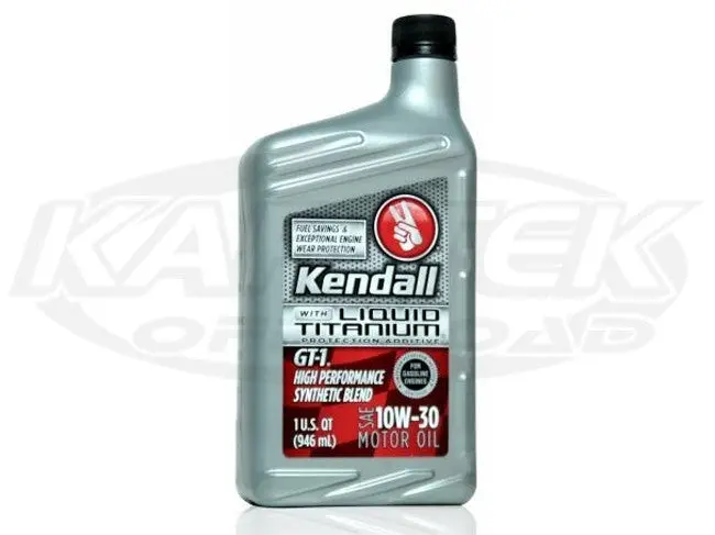 Kendall Gt-1 High Performance Synthetic Blend 10W-30 Motor Oil 10W-30 1 Quart Bottle 1