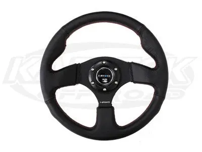 Nrg Race Series Steering Wheels 320Mm Sport Leather W/ Red Stitching 1