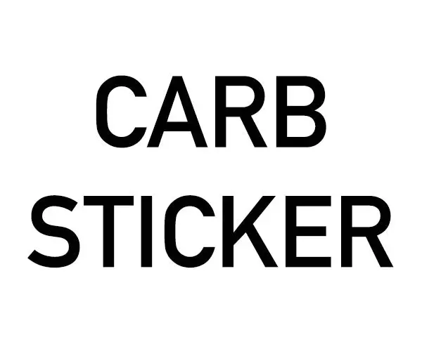 Replacement Carb Sticker 1