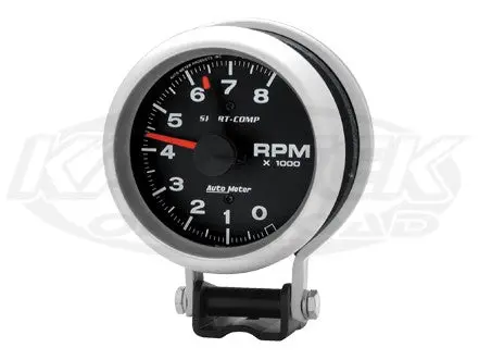 Sport-Comp 3-3/4" Pedestal Mount Tachometer 10,000 Rpm W/ Adjustable Pointer 1