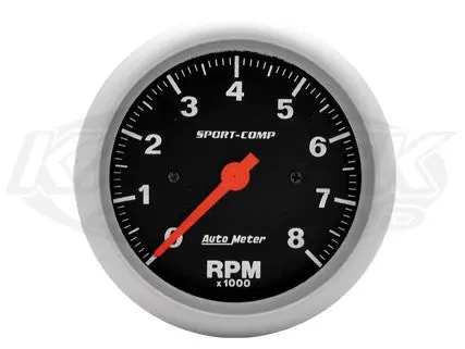 Sport-Comp 3-3/8" In-Dash Tachometer 8,000 Rpm 1