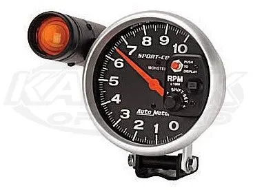 Sport-Comp 5" Pedestal Mount Tachometer 10,000 Rpm W/ Built-In Shift Light 1