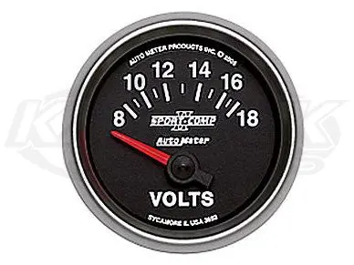 Sport-Comp Ii 2-1/16" Short Sweep Electric Gauges Voltmeter 8-18 Volts 1