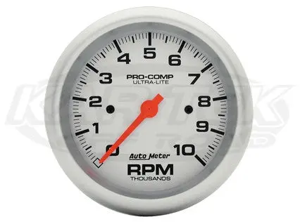 Ultra-Lite 3-3/8" In-Dash Tachometer 10,000 Rpm 1