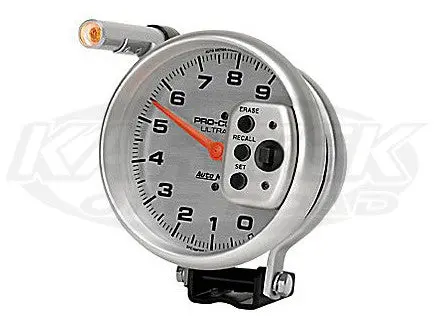 Ultra-Lite 5" Pedestal Mount Tachometer 10,000 Rpm W/ Amber Shift Light 1