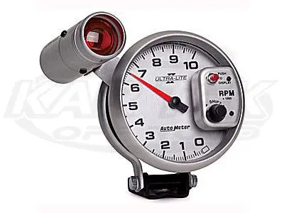 Ultra-Lite Ii 5" Pedestal Mount Tachometer 10,000 Rpm W/ Amber Shift Light 1