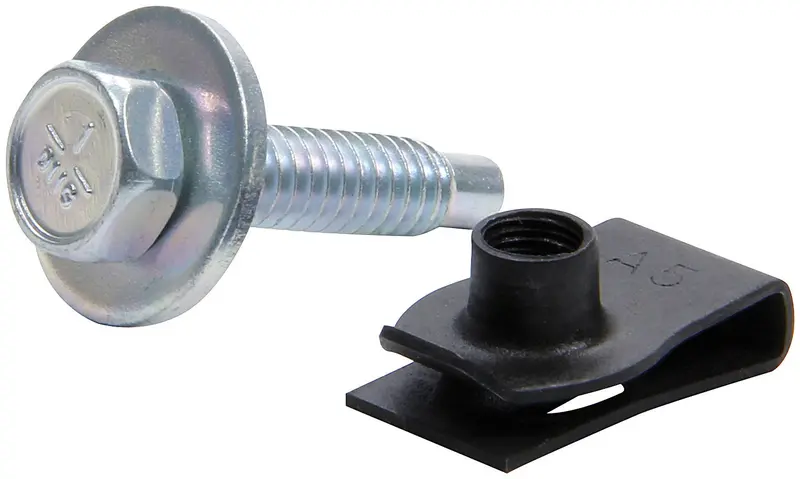 Allstar Performance 18656-50 Silver Body Bolt Kit With Retaining Clips (50-Piece) 1