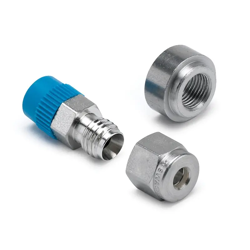 Autometer 5255 Stainless Steel Thermocouple Compression Fitting – 3/16" Tube, 1/8" Nptf Male, Includes Weld Sleeve 1