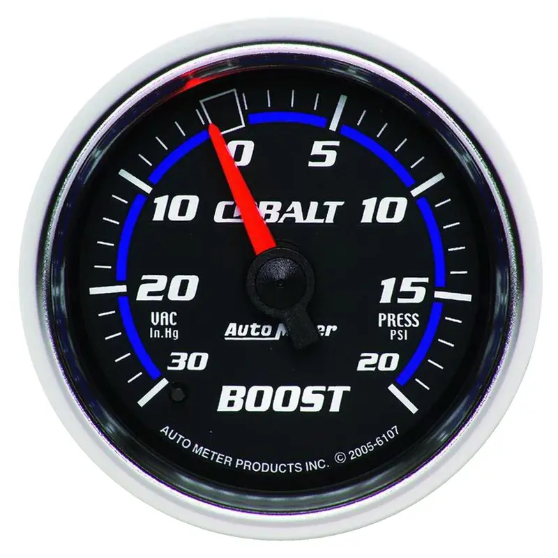 Autometer 6107 Mechanical Vacuum/Boost Gauge – 2-1/16 Inch, Cobalt Face, -30 Inhg To +20 Psi 1
