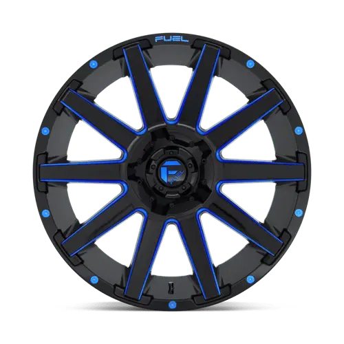 Fuel D64420907050 20X9 Inch Alloy Wheel – 5X5.5/150 Bolt Pattern, Gloss Black With Brushed Tapered Center, 0Mm Offset 1