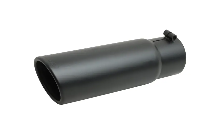 Gibson 500650-B Black Ceramic Exhaust Tip – Rolled Edge, Angle-Cut Design For Aggressive Styling 1
