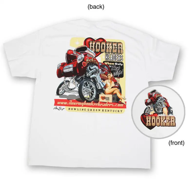 Hooker Vintage-Inspired Willys Pin-Up T-Shirt – White, Xxxl 1